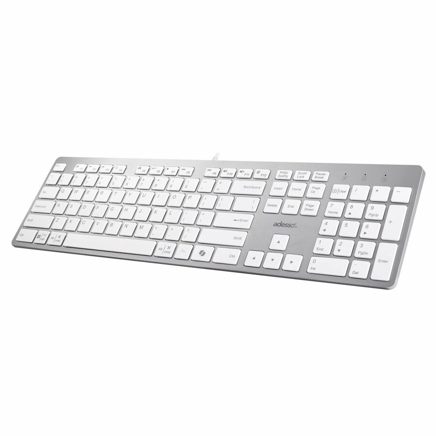 Adesso EasyTouch 730UW USB-C Multi OS Scissor Switch Keyboard With CoPilot AI Hotkey And USB-C, USB-A, 3.5mm Aux Ports