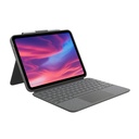 Logitech Combo Touch Keyboard/Cover Case (Folio) for 10.9˘ Apple, Logitech iPad (10th Generation &A16) Tablet - Oxford Gray