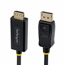 StarTech 10ft DisplayPort to HDMI Adapter Cable with Gripping Connector, 4K 60Hz, HDR, Uni-directional DP to HDMI Video Converter
