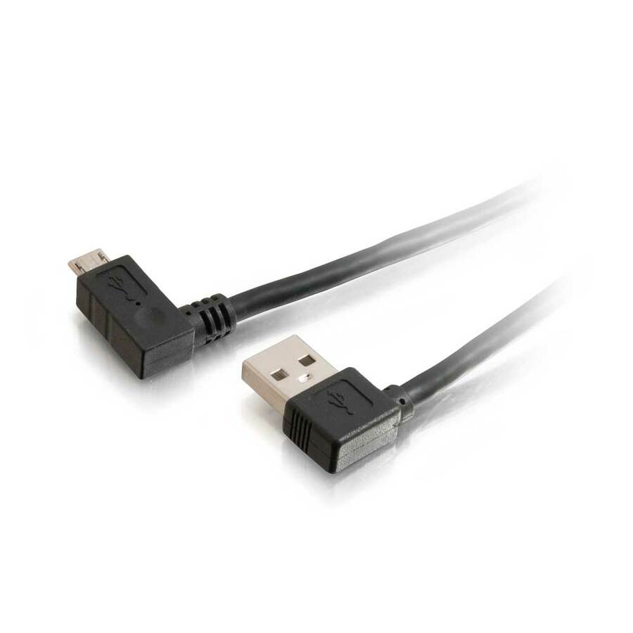 C2G 2m USB A to Micro-USB B Cable with Right Angeled Connectors-USB 2.0 6ft