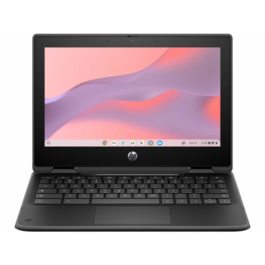 HP Fortis Flip G1i 11.6" Touchscreen Rugged Convertible 2 in 1 Chromebook - HD - Intel N-Series N150 - 8 GB - 64 GB Flash Memory - English Keyboard - Jet Black - Smart Buy