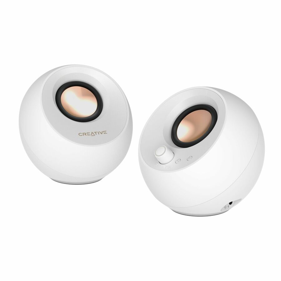 Creative Pebble Pro 2.0 Portable Bluetooth Speaker System - 10 W RMS - White