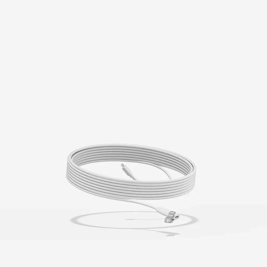 Logitech Rally Mic Pod Extension Cable, 33 ft, White