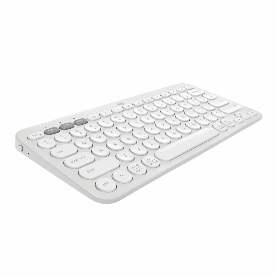 Logitech Pebble Keys 2 K380s, Multi-Device Bluetooth Wireless Keyboard with Customizable Shortcuts, Tonal White