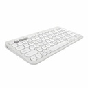 Logitech Pebble Keys 2 K380s, Multi-Device Bluetooth Wireless Keyboard with Customizable Shortcuts, Tonal White