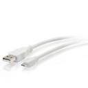 C2G 6ft USB to Micro USB Cable - USB A to Micro B Cable - USB 2.0 - White - M/M