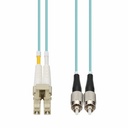 AddOn 3m LC to FC Aqua OM4 Duplex OFNR (Riser-Rated) Fiber Patch Cable