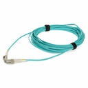 AddOn 5m LC to LC Aqua OM4 Duplex OFNP (Plenum-Rated) TAA Fiber Patch Cable