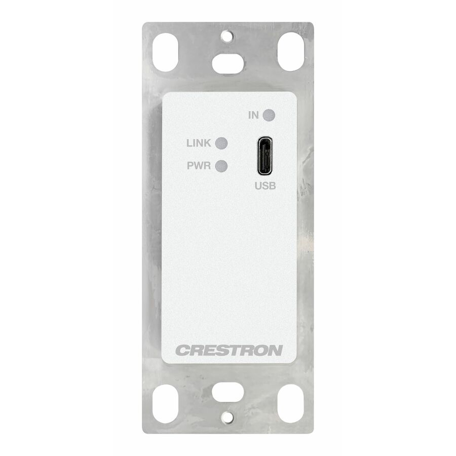 Crestron DM Lite 4K60 4:4:4 Transmitter for USB-C DisplayPort Signal Extension over CATx Cable, Wall Plate, White