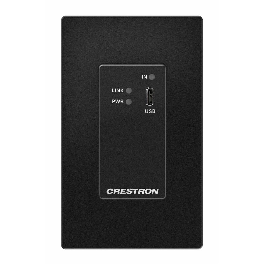 Crestron DM Lite 4K60 4:4:4 Transmitter for USB-C® DisplayPort™ Signal Extension over CATx Cable, Wall Plate, Black