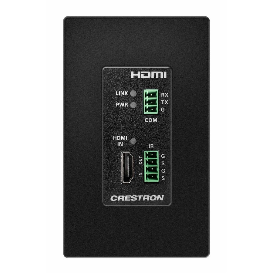 Crestron DM® Essentials 4K60 4:4:4 Transmitter for HDMI®, RS-232, and IR Signal Extension over CATx Cable, Wall Plate, Black