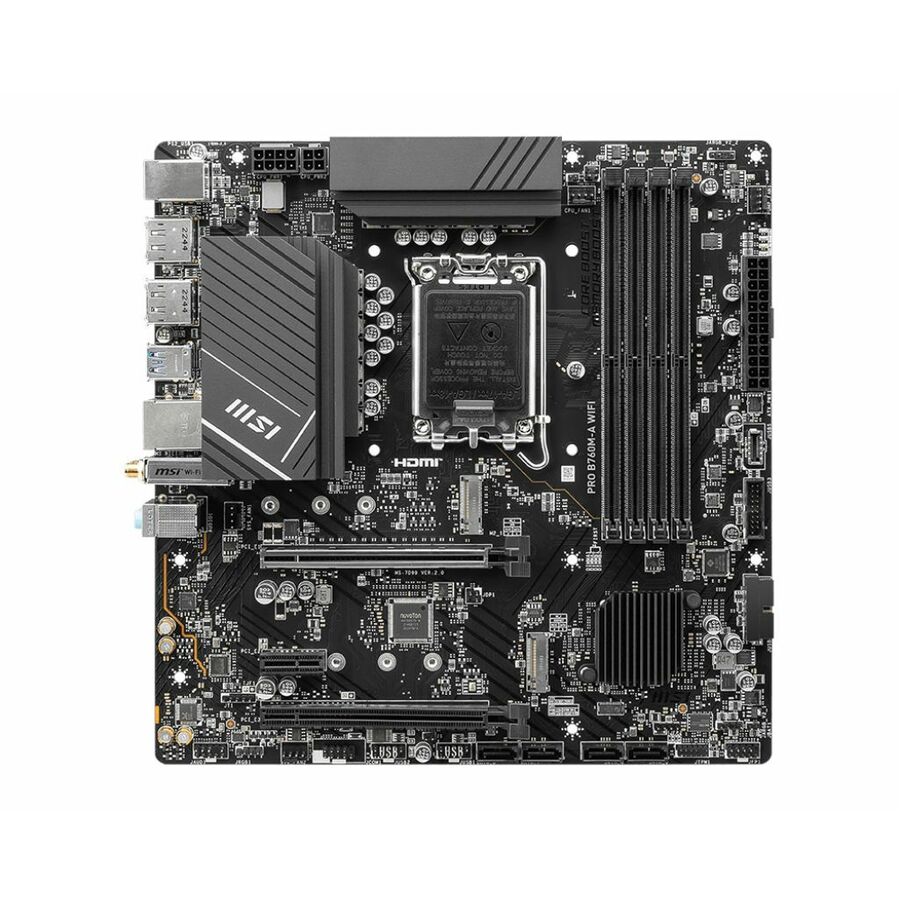 MSI PRO B760M-A WIFI Gaming Desktop Motherboard - Intel B760 Chipset - Socket LGA-1700 - Micro ATX