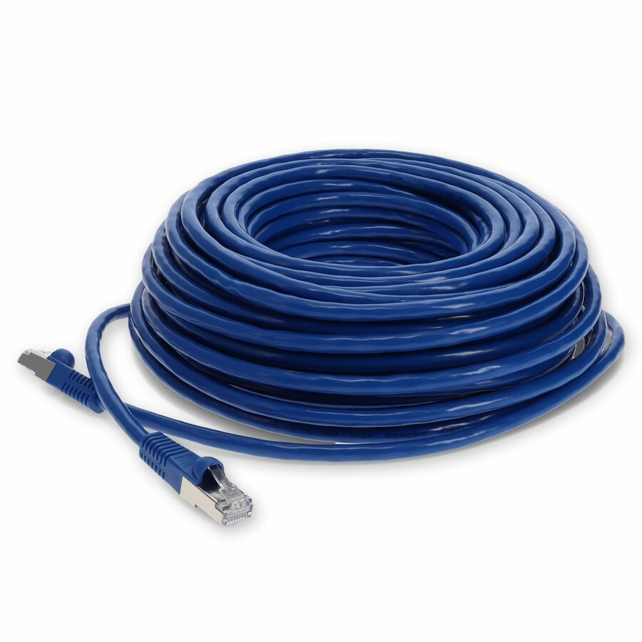 AddOn 65ft Blue CAT 7 Shielded (S/FTP) PVC Ethernet Cable Snagless Bubble Boot RJ-45 M/M