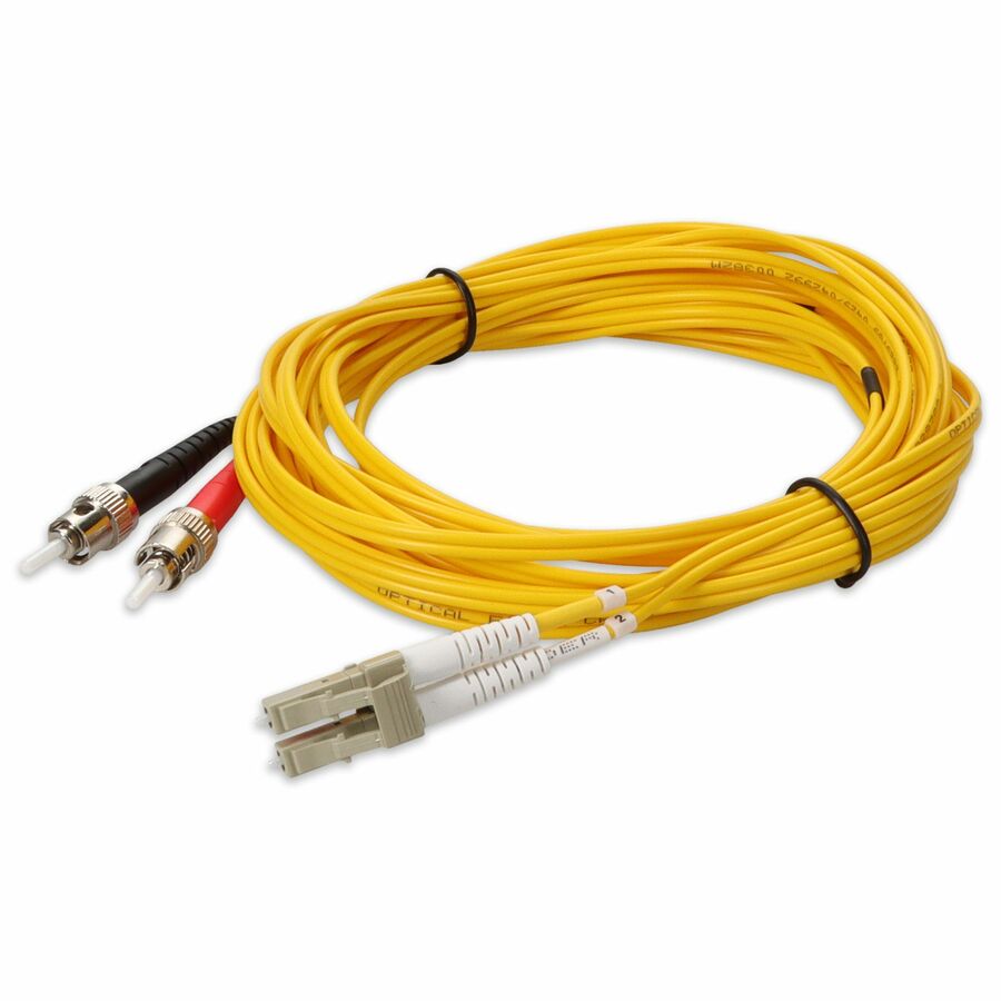AddOn 8m ST to LC Yellow OM1 Duplex OFNR (Riser-Rated) TAA MMF Fiber Patch Cable