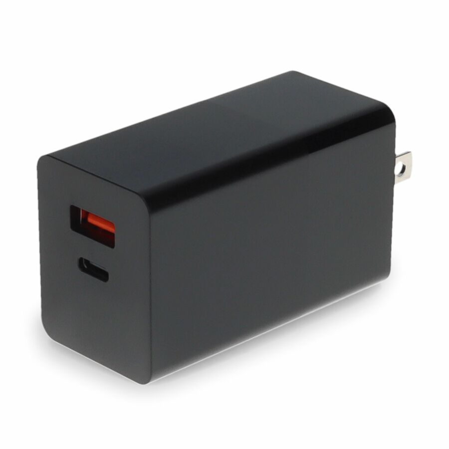 AddOn Wall Charger Dual Port 1X USB-C 3.1 1X USB-A 20V 3A Black