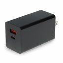 AddOn Wall Charger Dual Port 1X USB-C 3.1 1X USB-A 20V 3A Black