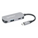 USB-C Dock/Hub, Ports (x3): HDMI, USB-A and USB-C, With Power Delivery (100W) to USB-C Port (Note add USB-C wall charger and USB-C cable needed), Universal for all devices, All Ports can be used at the same time, Aluminium, Space Grey, 3 Year Warranty