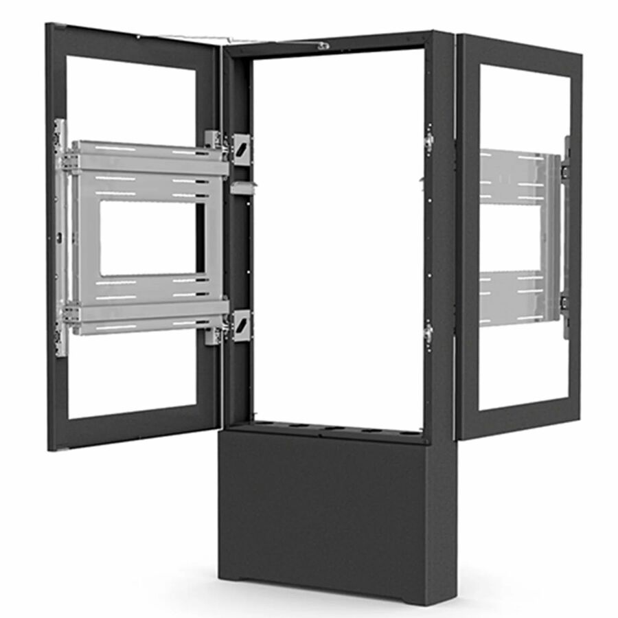 Chief Impact Floor Mounted Back-to-Back Kiosk, Portrait 49" Black