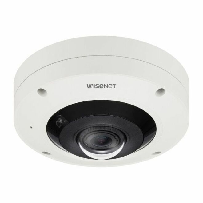 Wisenet XNF-9010RV 12 Megapixel Outdoor Network Camera - Color - Fisheye - White - TAA Compliant
