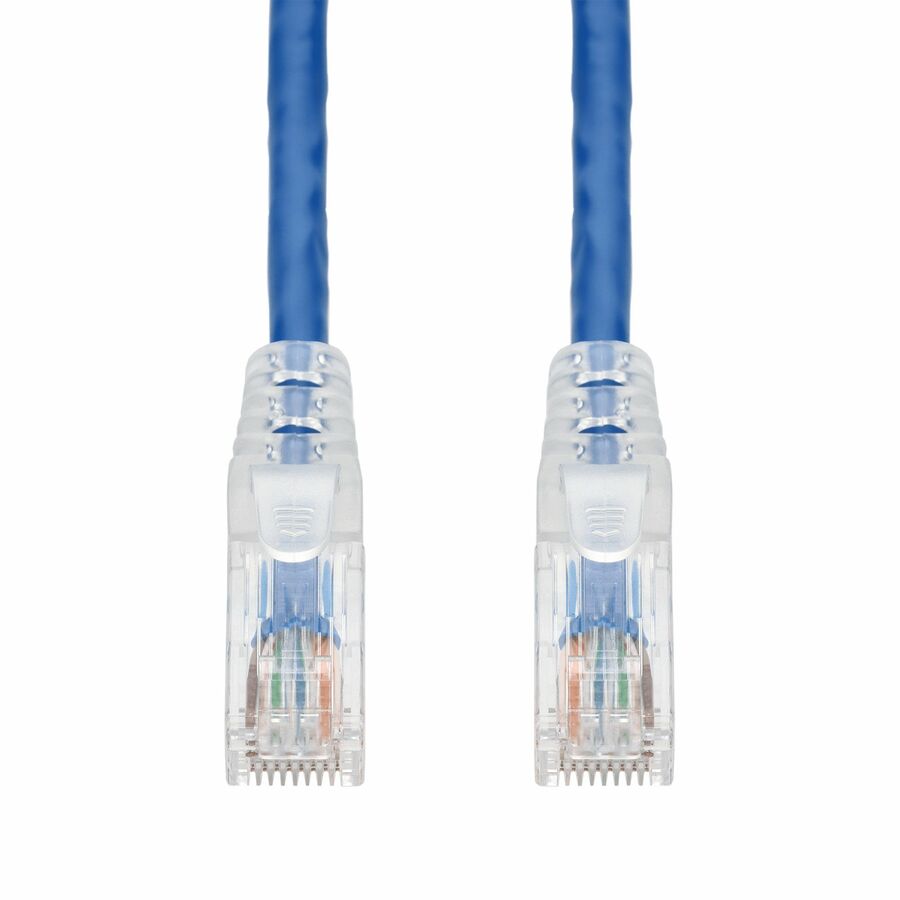AddOn 30ft Blue CAT6A PVC Ethernet Cable Snagless Easy Clear Boot TAA RJ-45 M/M CAT 6A