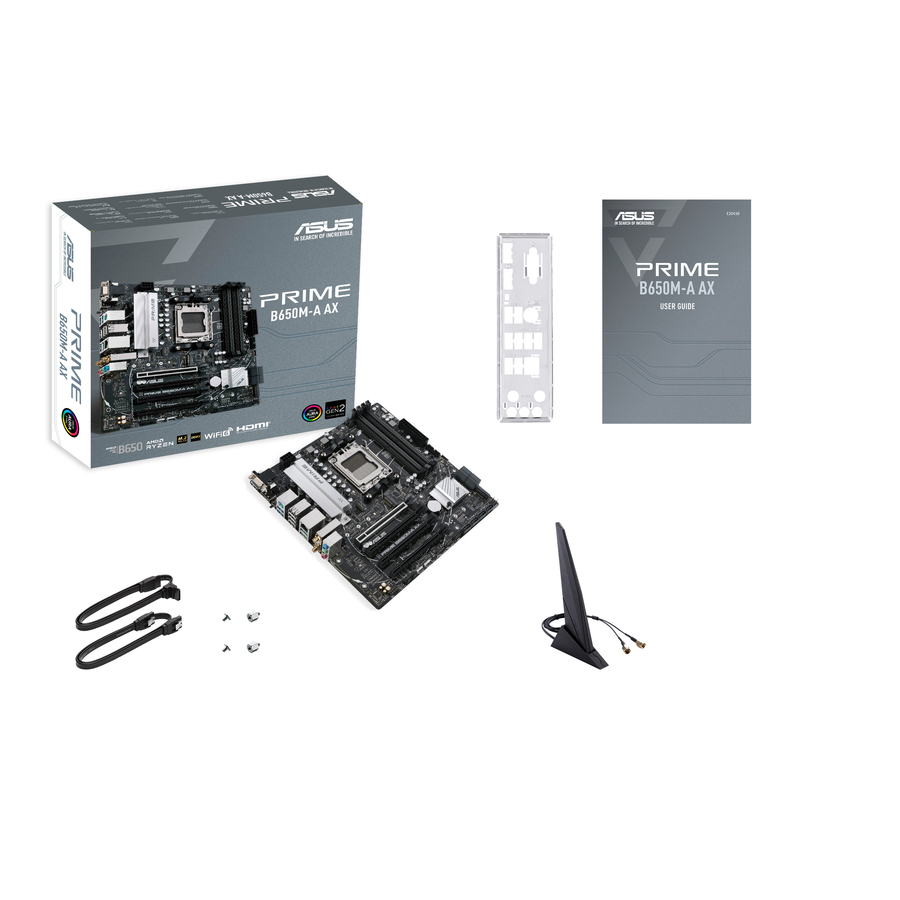 Asus Prime B650M-A AX Desktop Motherboard - AMD B650 Chipset - Socket AM5 - Micro ATX