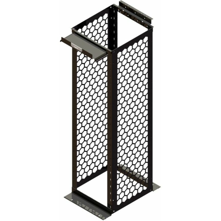 Ortronics MM20 Channel Rack, 24" deep, 7 ft, 45 RU, Tapped, Black