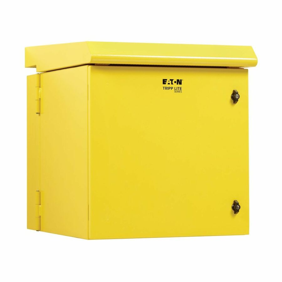Eaton Tripp Lite Series SmartRack Industrial Enclosure - NEMA 3R, Wall Mount, Metal, Locking, Hinged Back, Fan With Thermal Switch, 28 in. Depth, 12U, Yellow