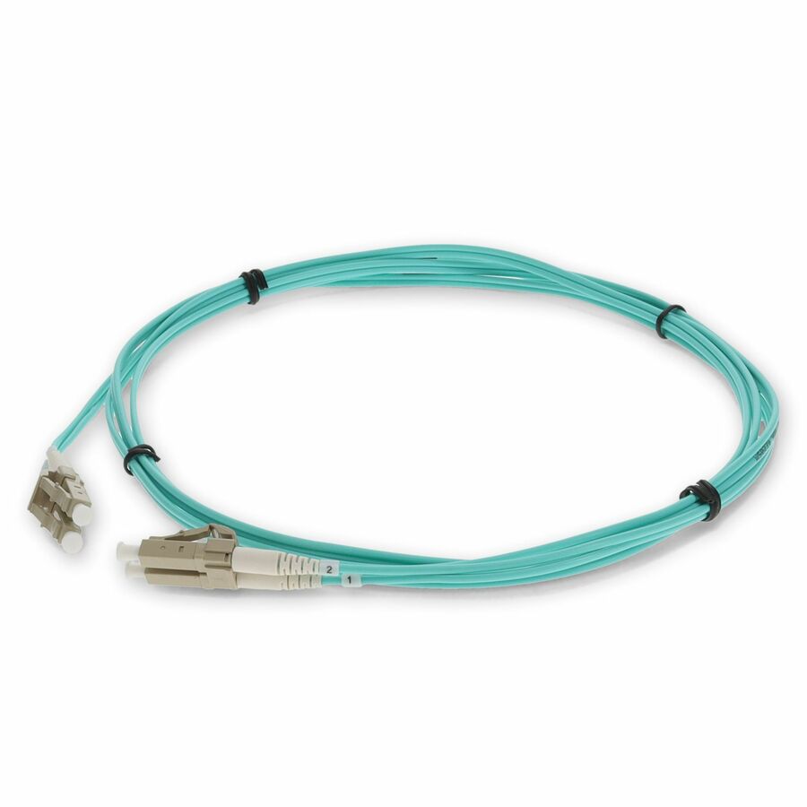 AddOn 3m LC to LC Aqua OM3 Duplex OFNR (Riser-Rated) Fiber Patch Cable