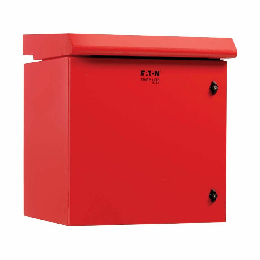 Eaton Tripp Lite Series SmartRack Industrial Enclosure - NEMA 3R, Wall Mount, Metal, Locking, Fan With Thermal Switch, 23 in. Depth, 12U, Red