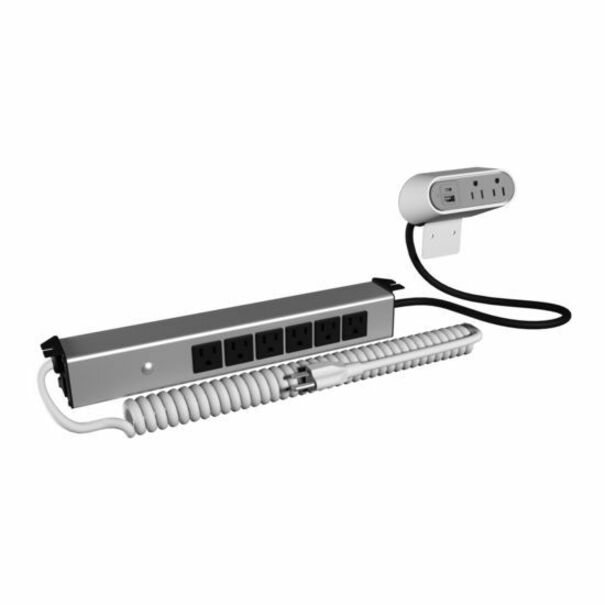 Wiremold Desk Power Series - Sit/Stand Desk Power with 2 Surface Outlets and 6 Below Outlets - 6ft Cord - White