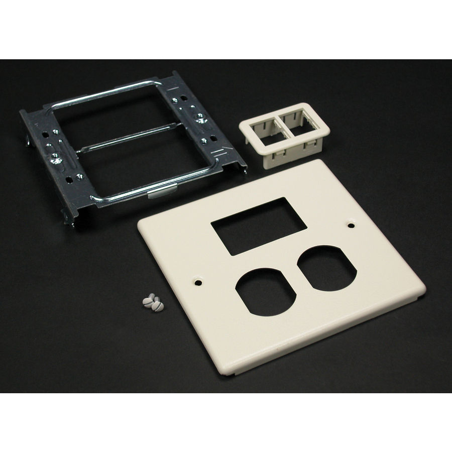 Wiremold 4047 Two-Gang Cover and Ortronics Trakjacki Mini Adapter Fitting