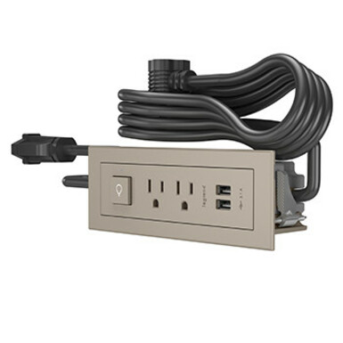 Legrand Furniture Power 2-Outlet with Switching and USB-A Unit- Nickel