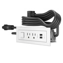 Legrand Furniture Power 2-Outlet with Switching and USB-A Unit- White