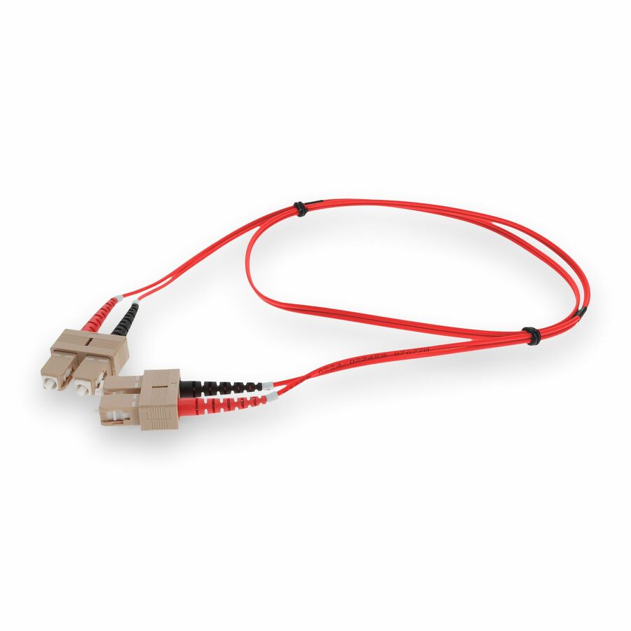 AddOn 5m SC to SC Red OM4 Duplex OFNR (Riser-Rated) Fiber Patch Cable