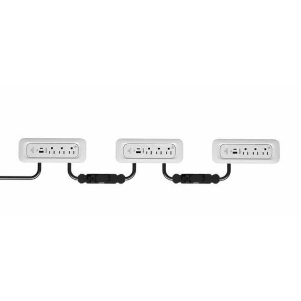 Wiremold ModPower Series - Middle Unit In Surface - 3ft Cord - White