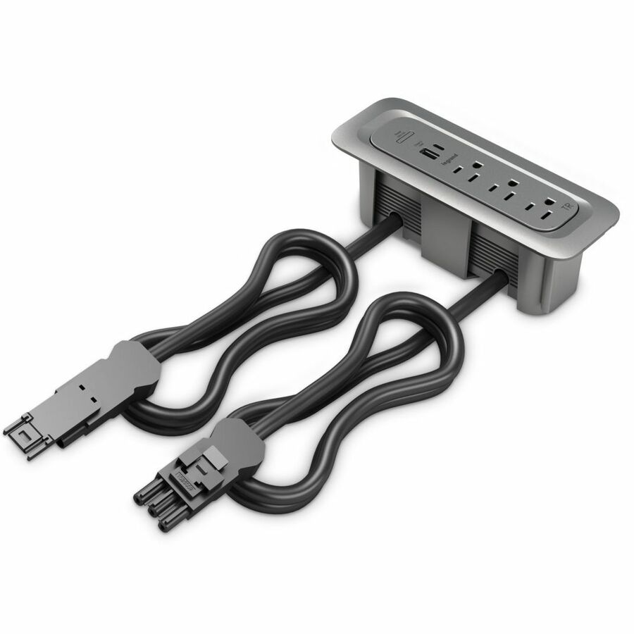 Wiremold ModPower Series - Middle Unit In Surface - 3ft Cord - Magnesium