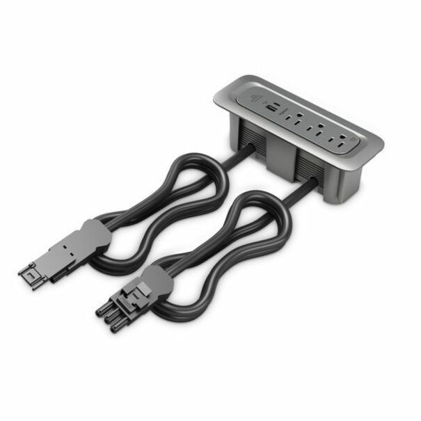Wiremold ModPower Series - Middle Unit In Surface - 3ft Cord - Magnesium