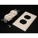 Wiremold 3000 ColorMatch Ivory Duplex Receptacle and Plate Fitting