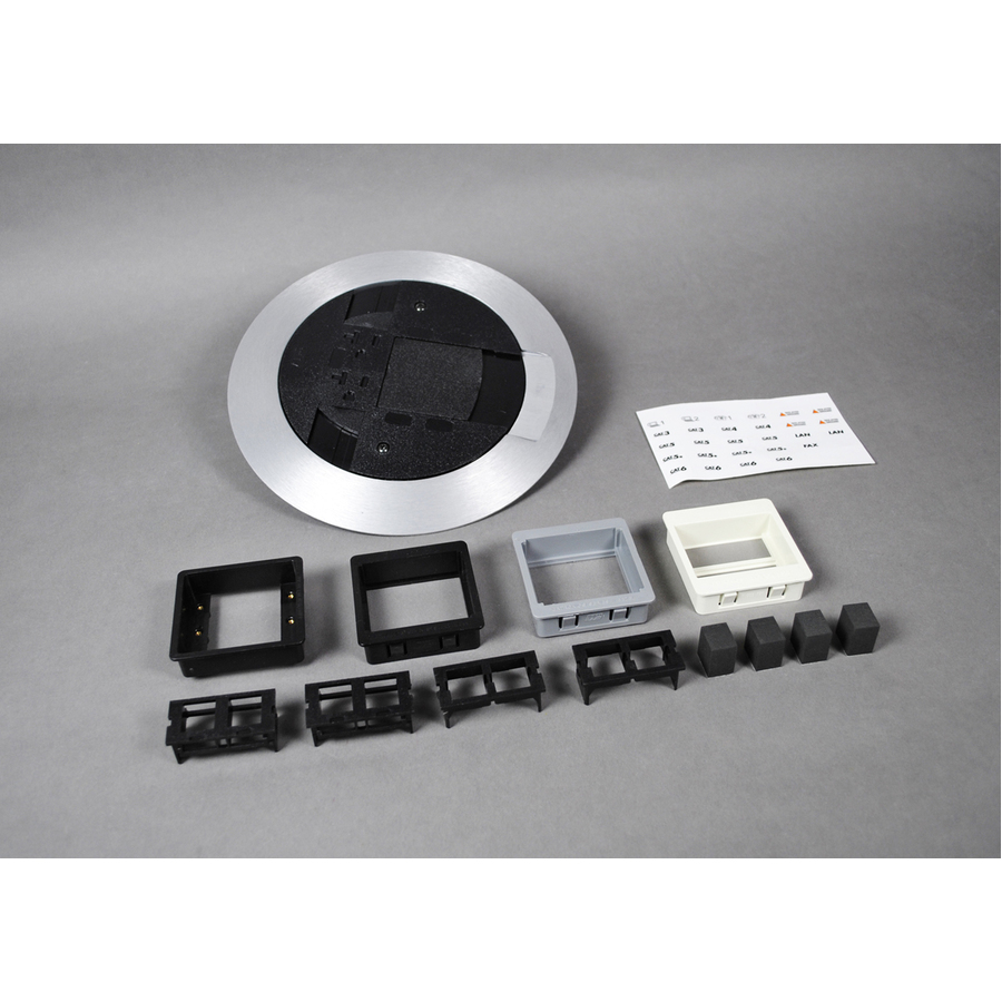 Wiremold AV3 Poke-Thru Finish Flange And Slide Holder - All Aluminum Colored