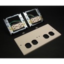 Wiremold 4047 Four-Gang Cover With Two Duplex Receptacles Installed