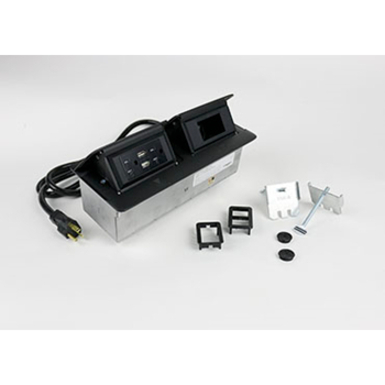 Wiremold Cord Ended deQuorum Dual Flip-Up Unit with USB