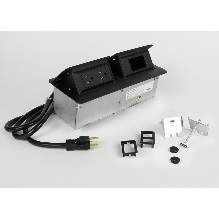 Wiremold Cord Ended deQuorum Dual Flip-Up Unit