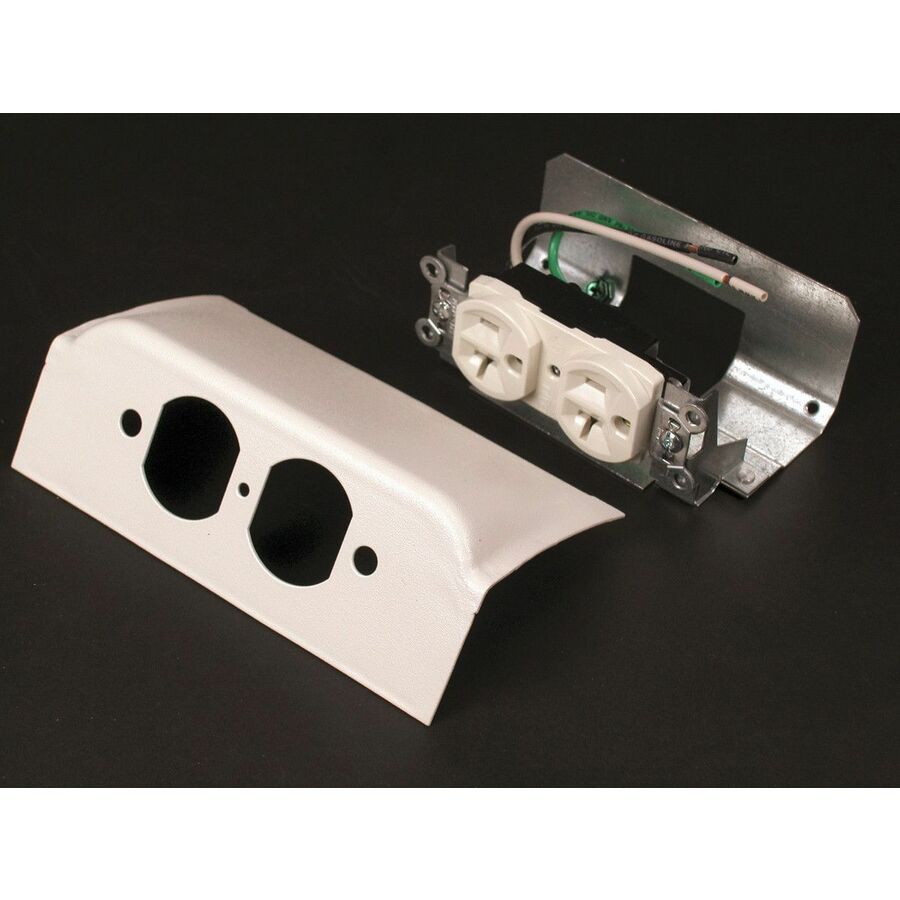 Wiremold DS4000 Downward Duplex Device Plate Fitting With One Duplex Installed