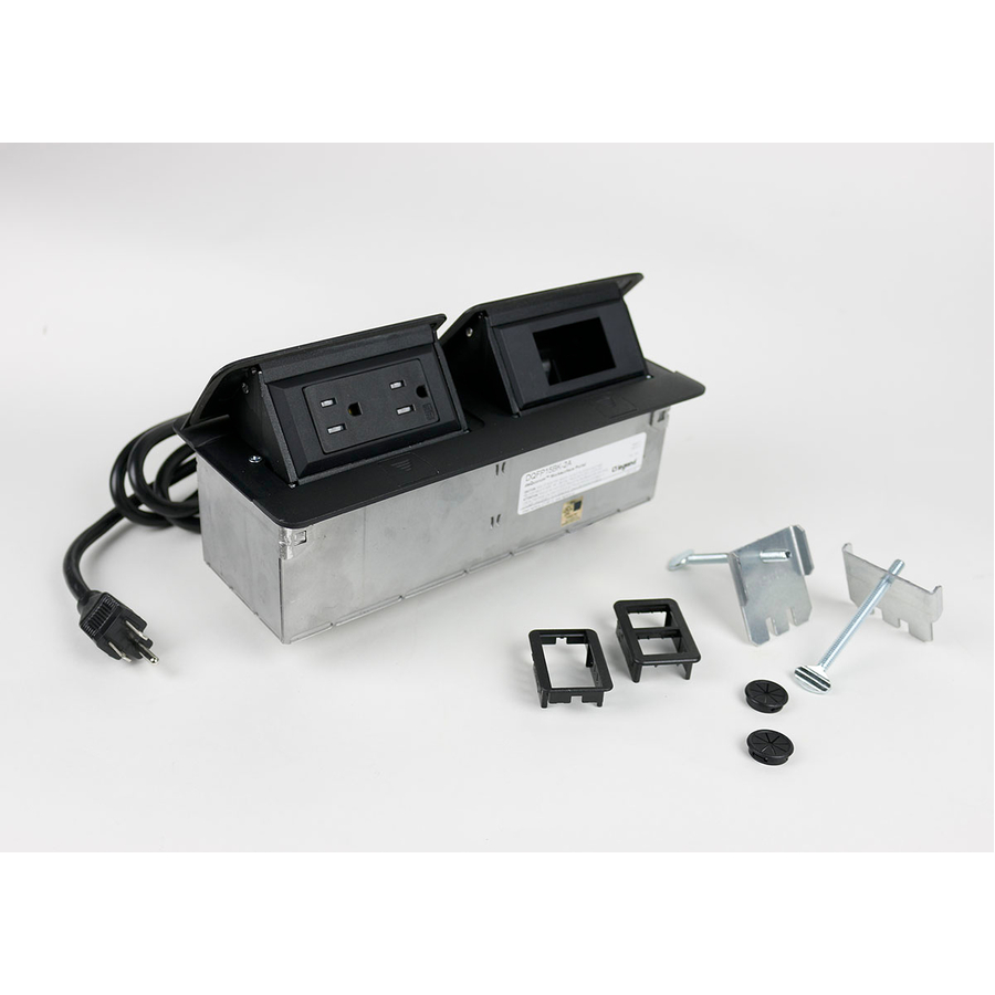 Wiremold Cord Ended deQuorum Dual Flip-Up Unit