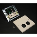 Wiremold 4047 Two-Gang Cover One Duplex Receptacle Installed