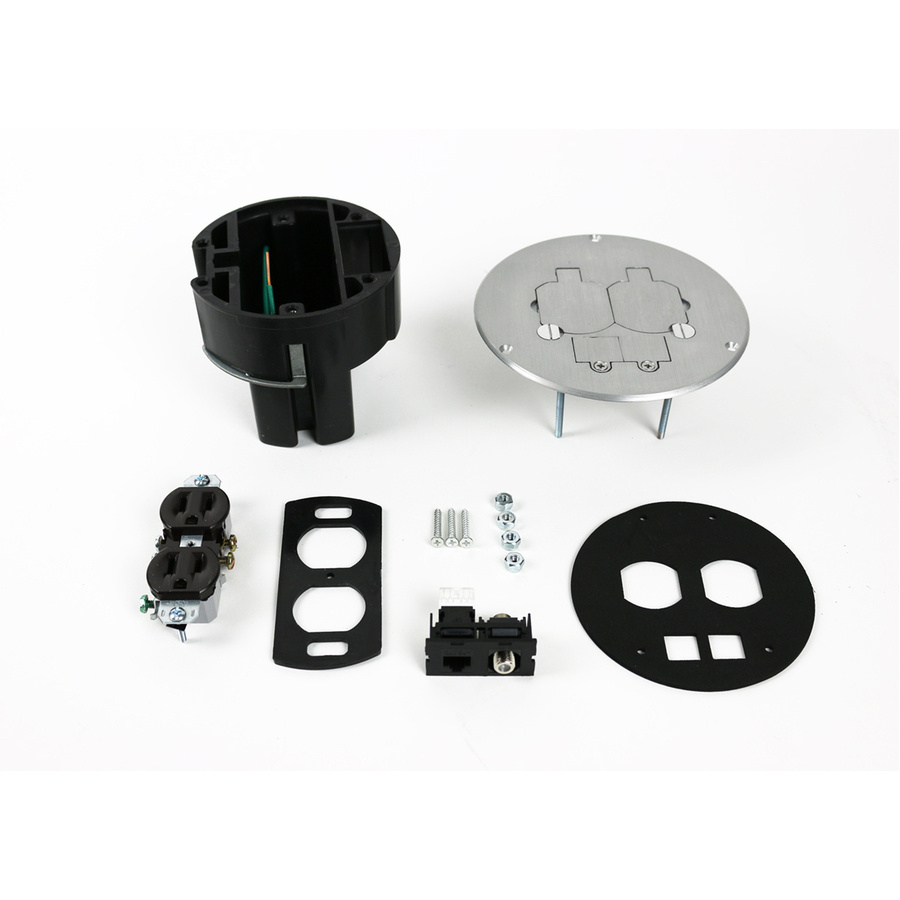 Wiremold 863DPCOMAL Series Dual Service Floor Box Kit