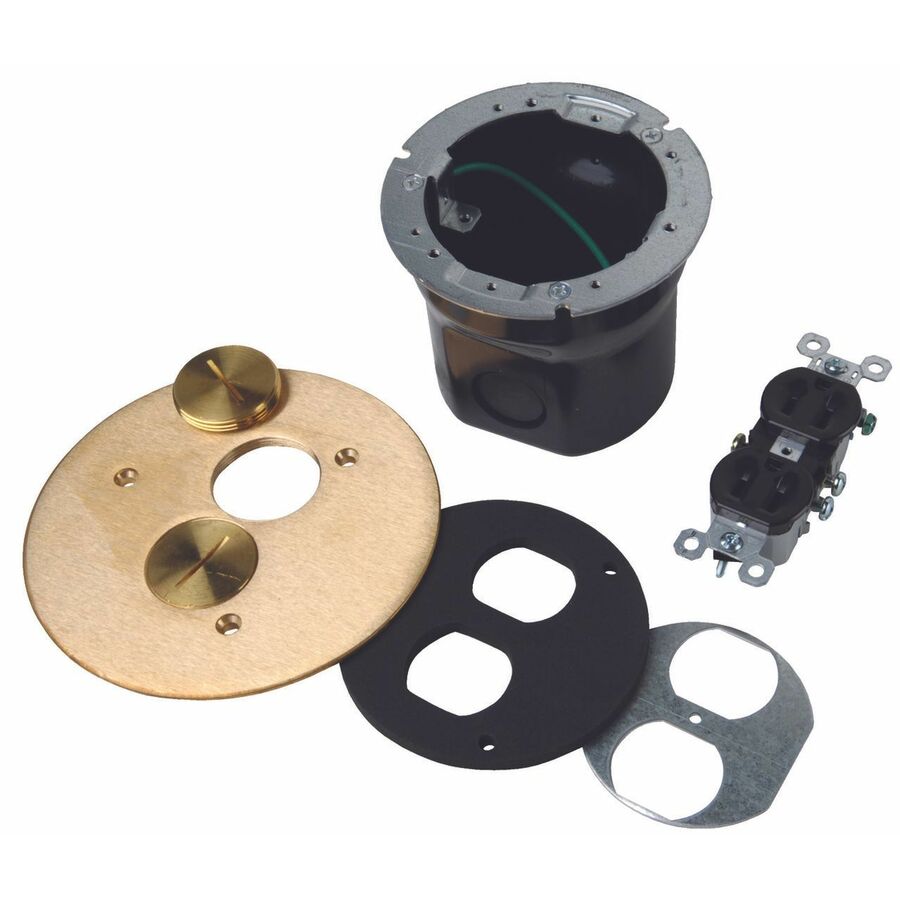 Wiremold Floor Box with 895SP Brass Cover