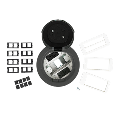 Middle Atlantic Evolution 6AT2P Series Recessed Prewired Assembly with Flush Style Cover