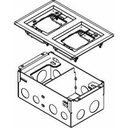 Wiremold 880W2827B Series Two-Gang Steel Floor Box for Wood Floors