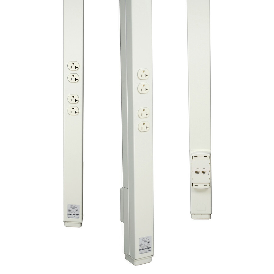 Wiremold 25DTP Series 10' Tele-Power Pole, With Communications Inserts, Ivory